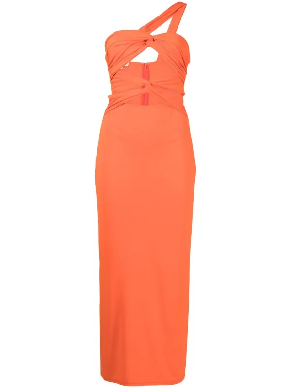 Orange 2024 asymmetrical dress