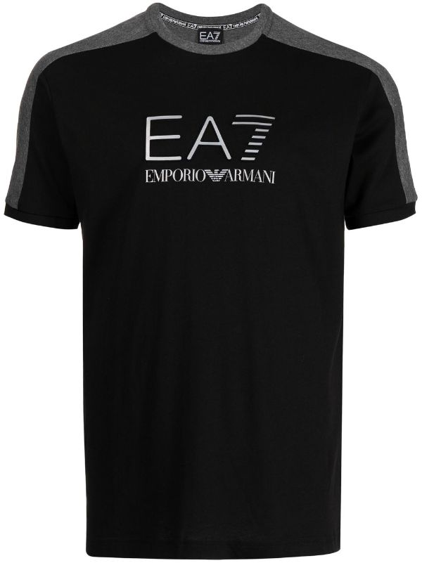 Vergevingsgezind rol congestie Ea7 Emporio Armani two-tone logo-print T-shirt - Farfetch