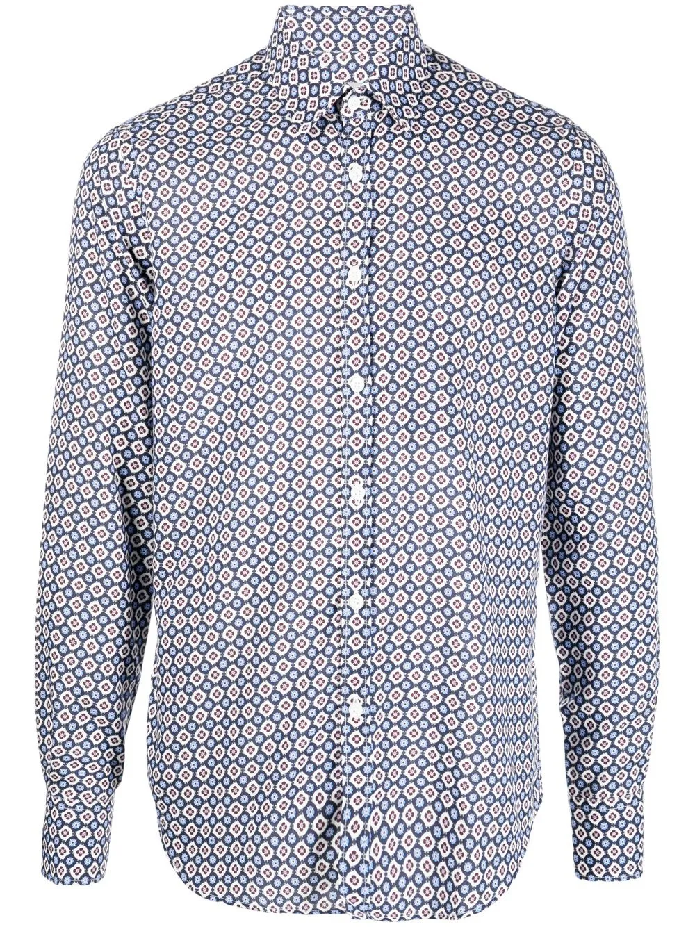 

Canali camisa con estampado geométrico - Azul