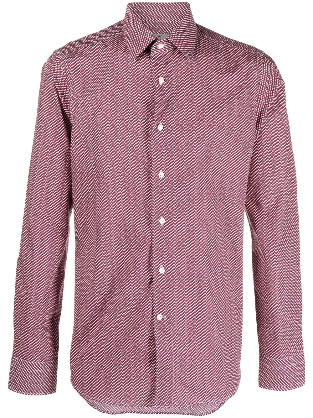 

Canali camisa manga larga con cuadros estampado - Rojo