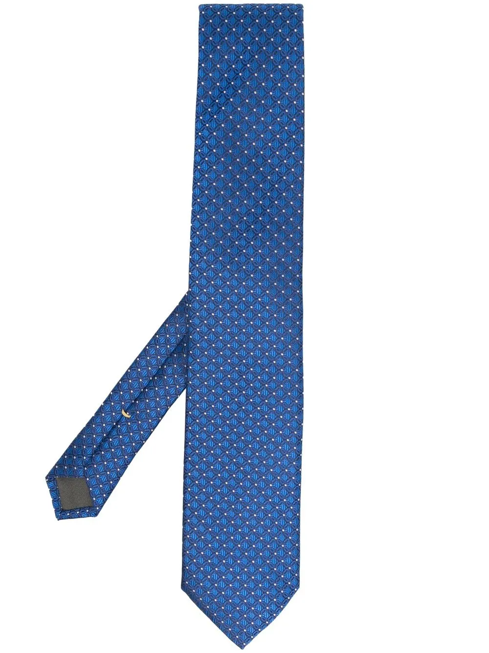 

Canali textured check silk tie - Blue