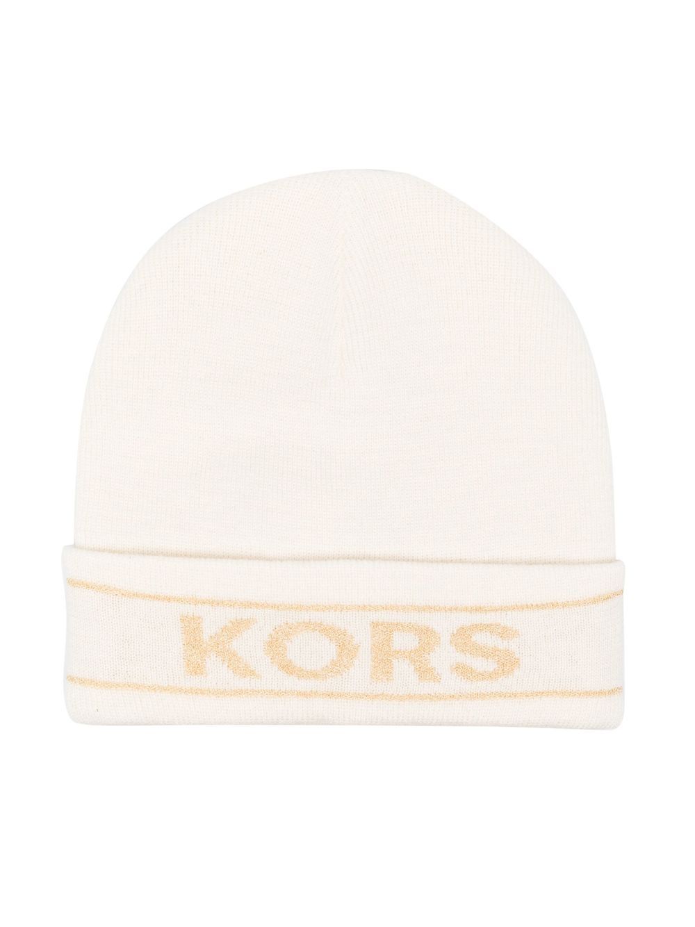 

Michael Kors Kids intarsia-knit logo beanie - Neutrals