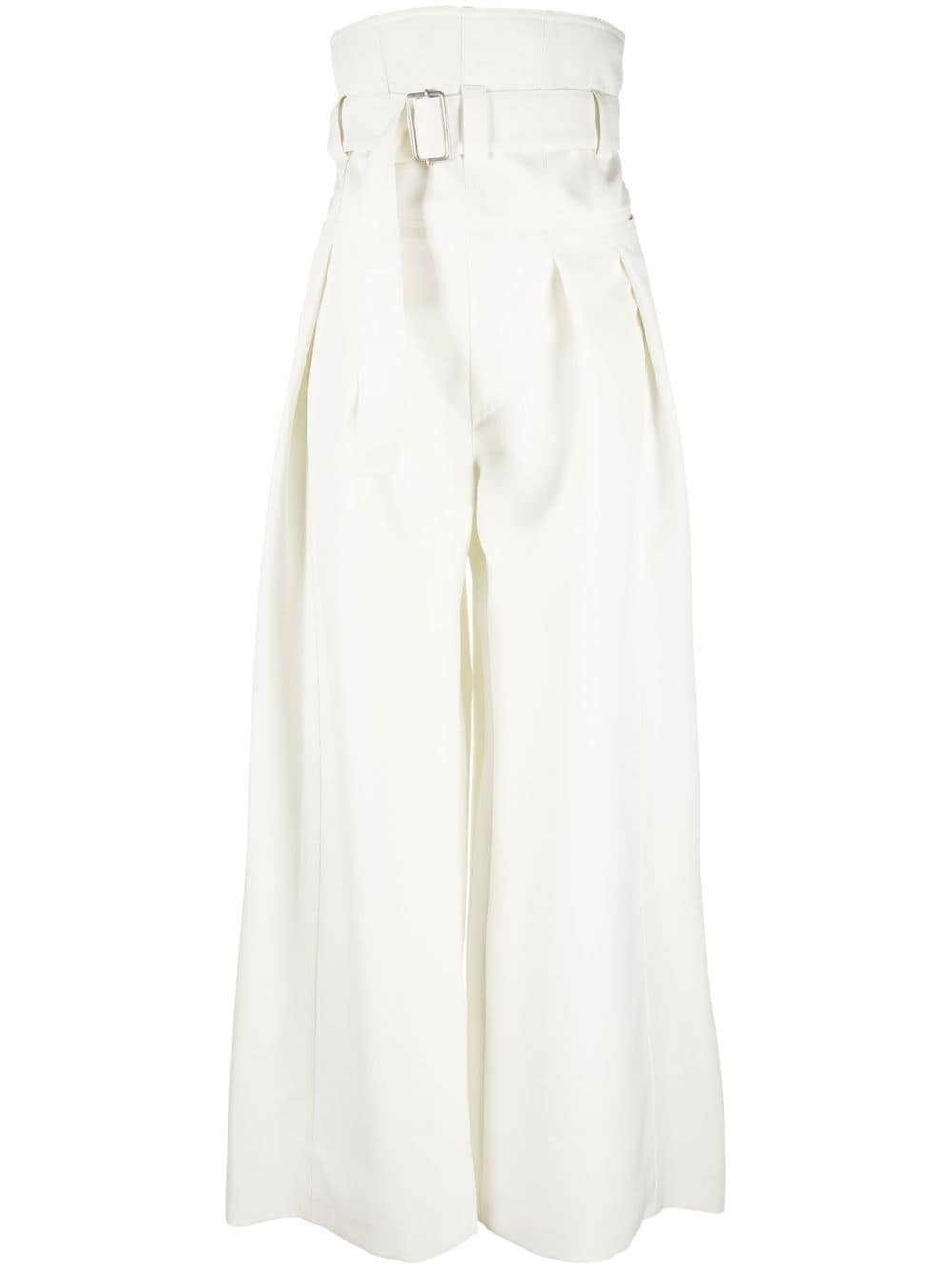 belted wide-leg trousers