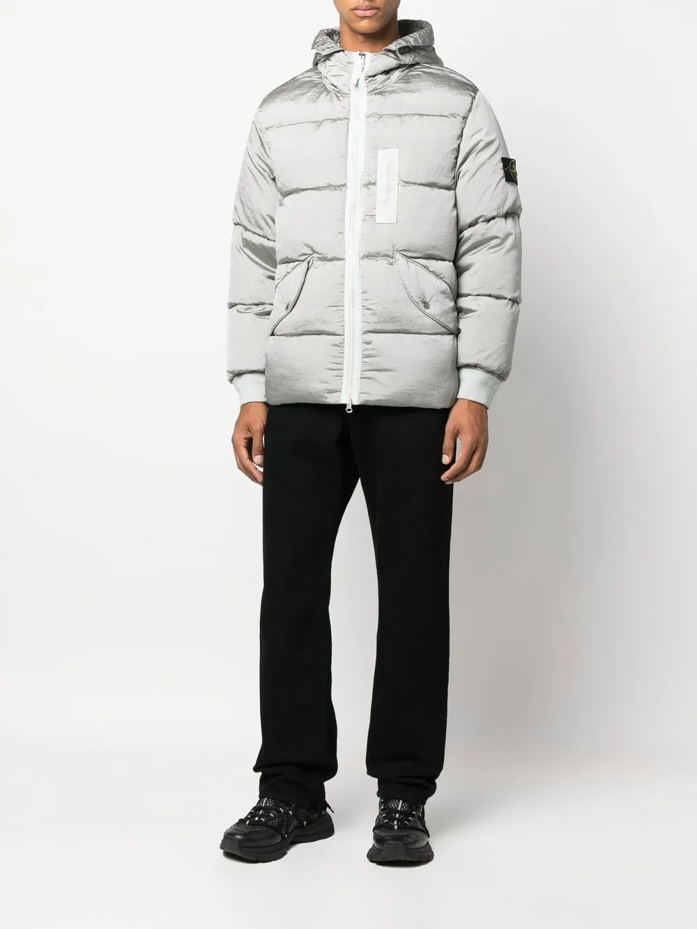 Stone Island Compass-badge Hooded Puffer Jacket - Farfetch