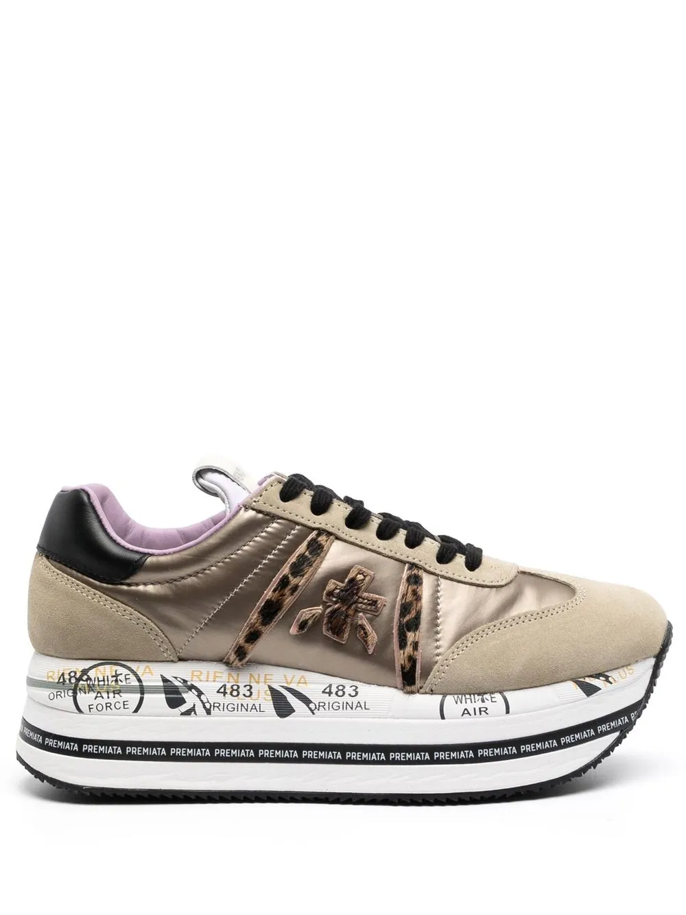 

Premiata tenis bajos con plataforma - Dorado