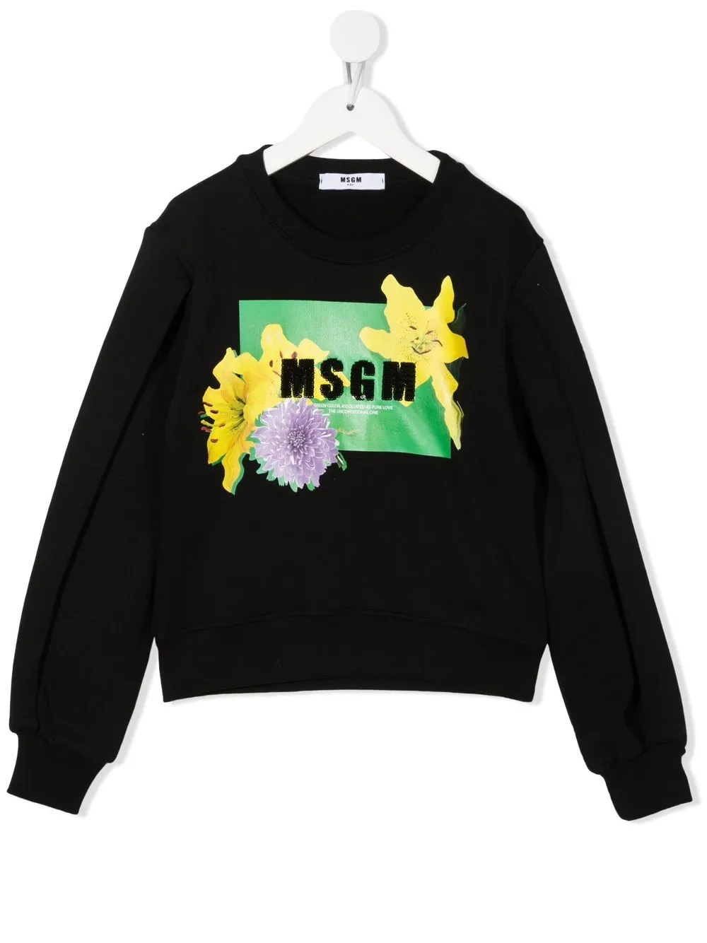 

MSGM Kids playera con logo estampado y lentejuelas - Negro