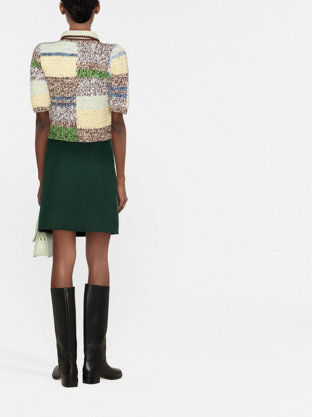 Shop P.a.r.o.s.h Fitted Wool Min-skirt In Grün