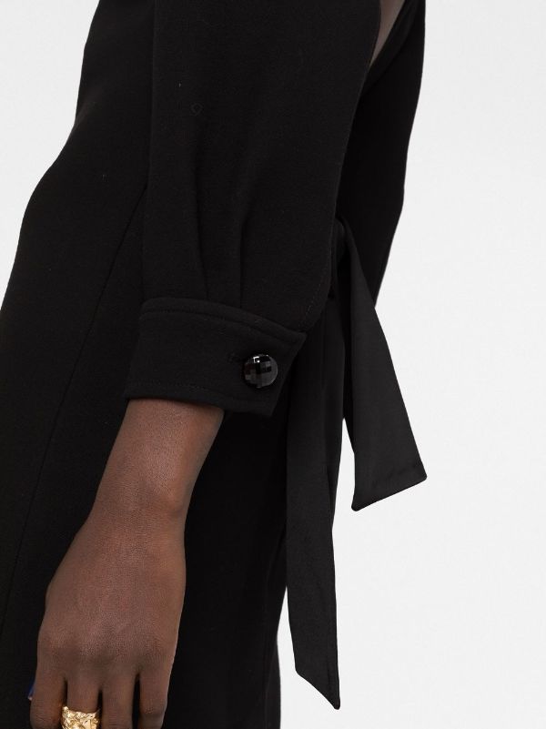 Open-back wool maxi dress in black - Saint Laurent