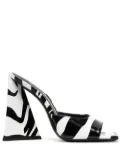 The Attico Devon zebra-print 115mm sandals - Black