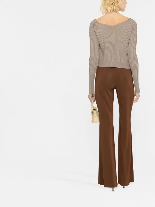 JACQUEMUS カーディガン ラ マイユ プラル ロング ブラウン Jacquemus La Maille Pau Asymmetric Cardigan | Brown | FARFETCH トップス