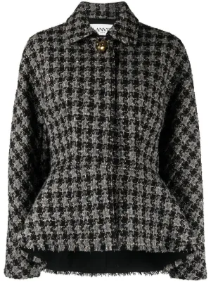 Farfetch Donna Abbigliamento Cappotti e giubbotti Giacche Giacche in tweed Nero Giacca girocollo in tweed 