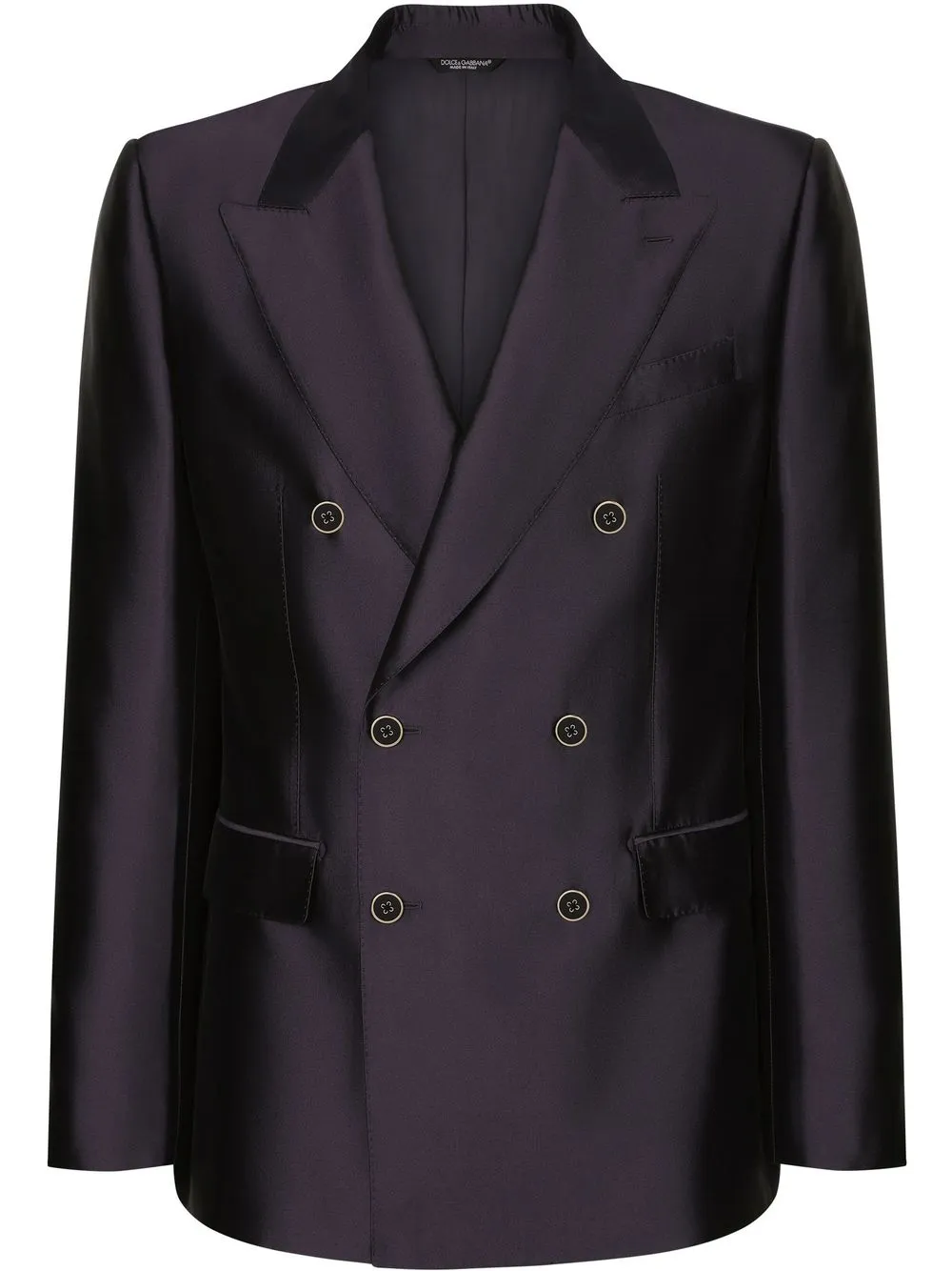 

Dolce & Gabbana blazer de seda con doble botonadura - Azul