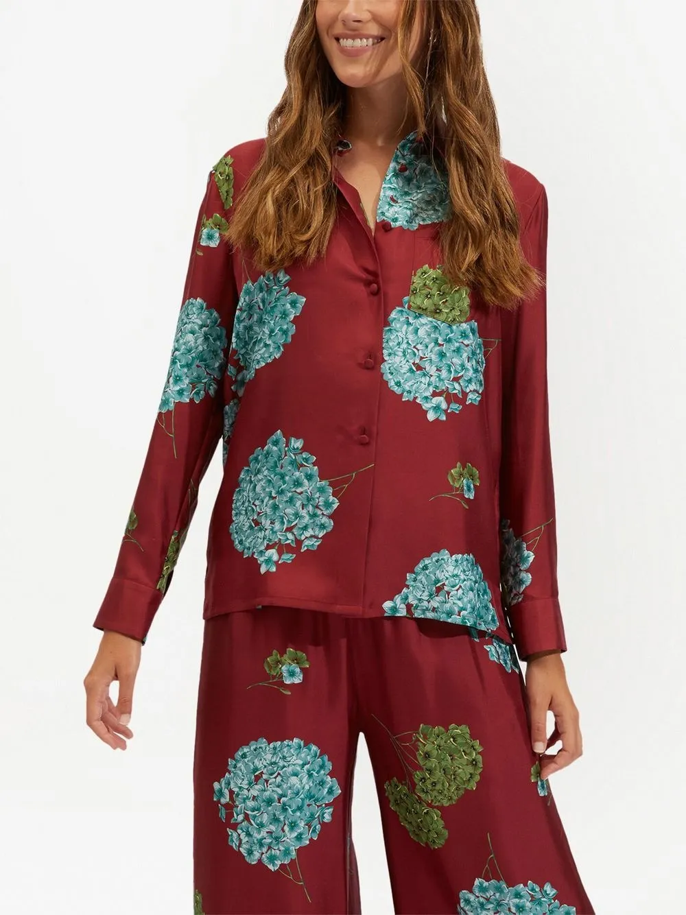 La DoubleJ Blouse met bloemenprint - Rood