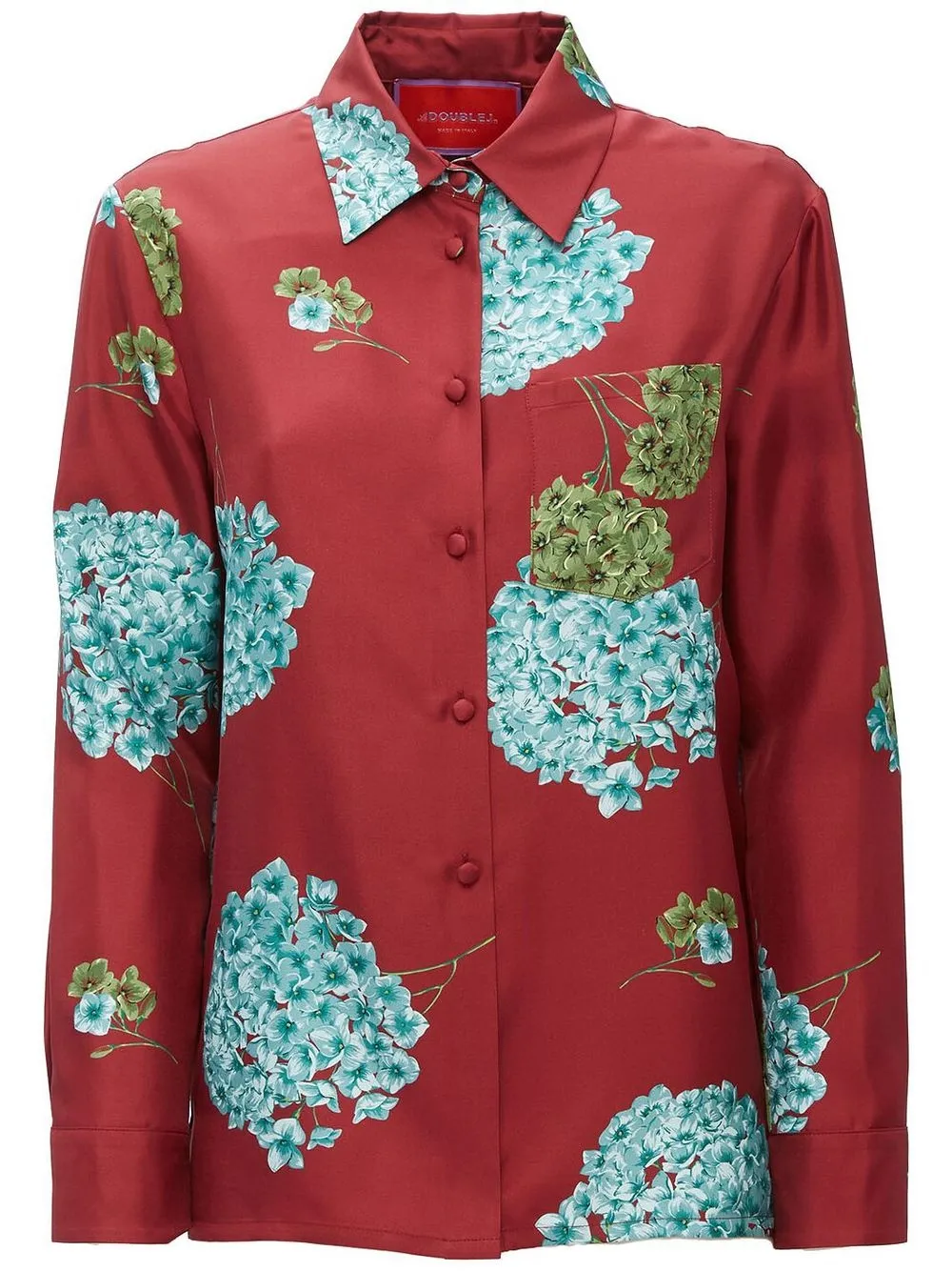 La DoubleJ Boy floral-print silk shirt - Red