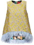 La DoubleJ La Scala feather-trim top - Yellow