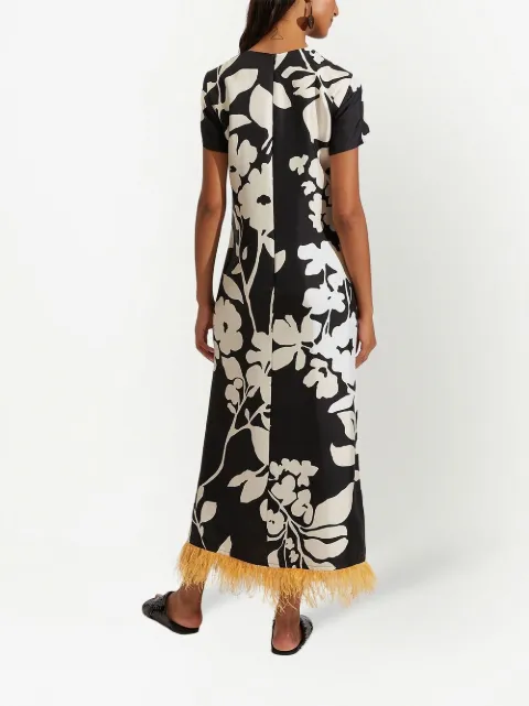 La DoubleJ Swing feather-trim silk maxi dress DRE0316SIL001WIJ0001 - 2