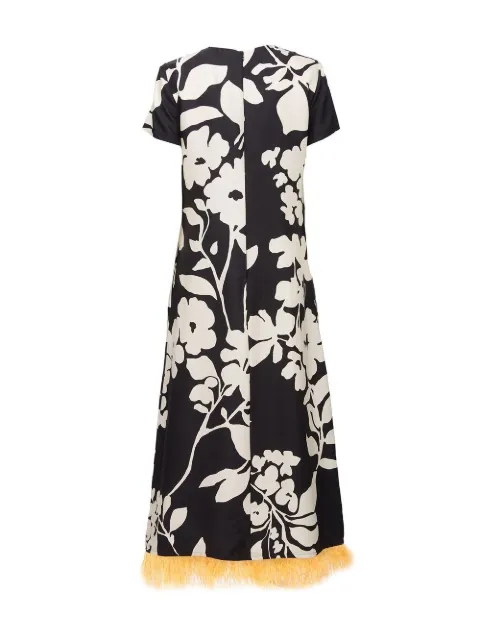 La DoubleJ Swing feather-trim silk maxi dress DRE0316SIL001WIJ0001 - 3