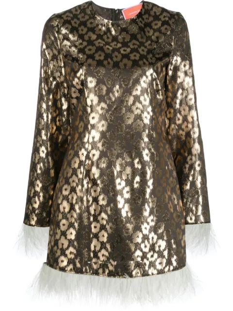 La DoubleJ Twiggy feather-trim minidress