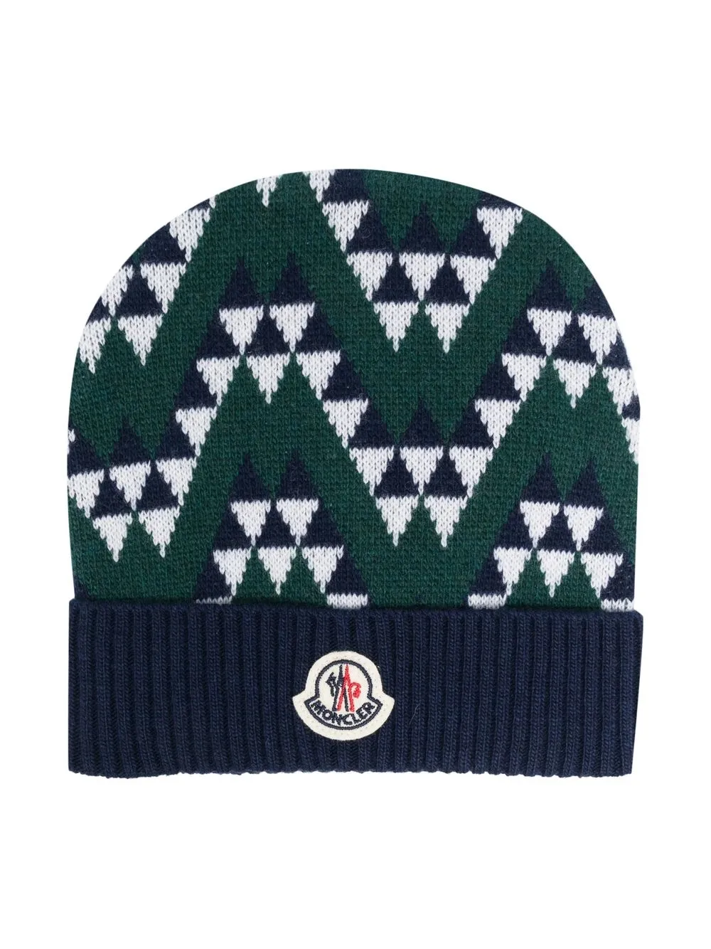 

Moncler Enfant gorro con parche del logo - Azul