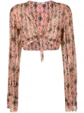 Amir Slama floral-print cropped blouse - Multicolour
