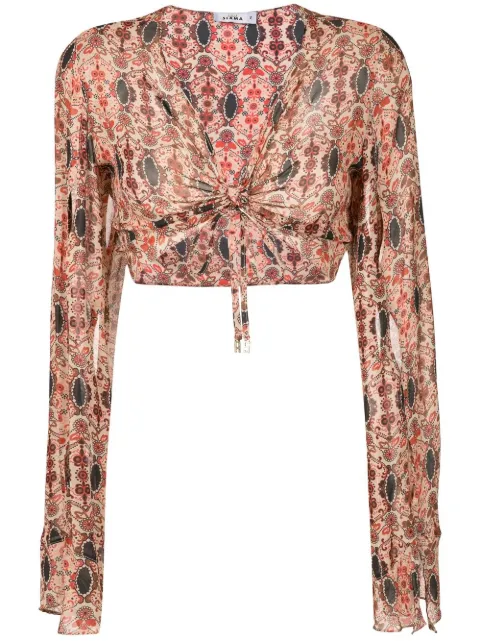 Amir Slama floral-print cropped blouse