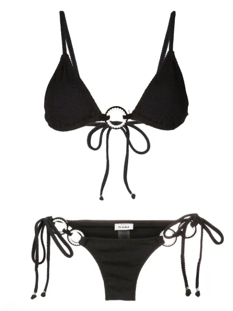 Amir Slama ribbed-detail tie-fastened bikini