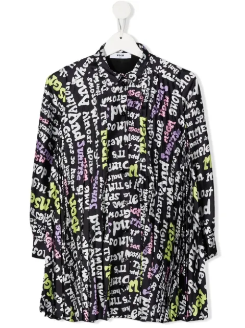 MSGM Kids vestido con estampado gráfico 