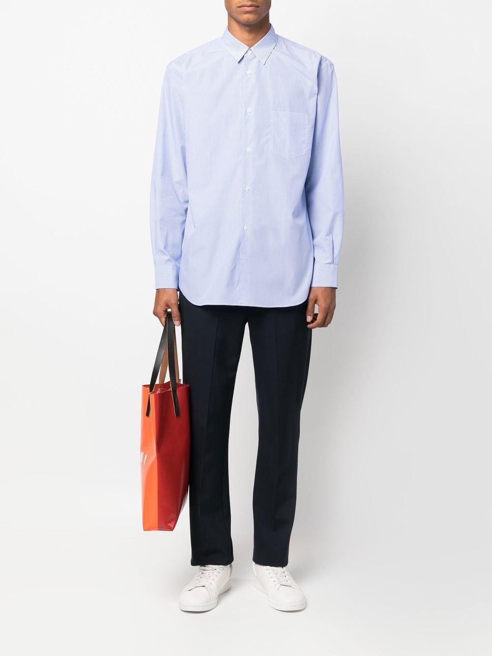 Comme Des Garçons Shirt Gestreept overhemd - Blauw