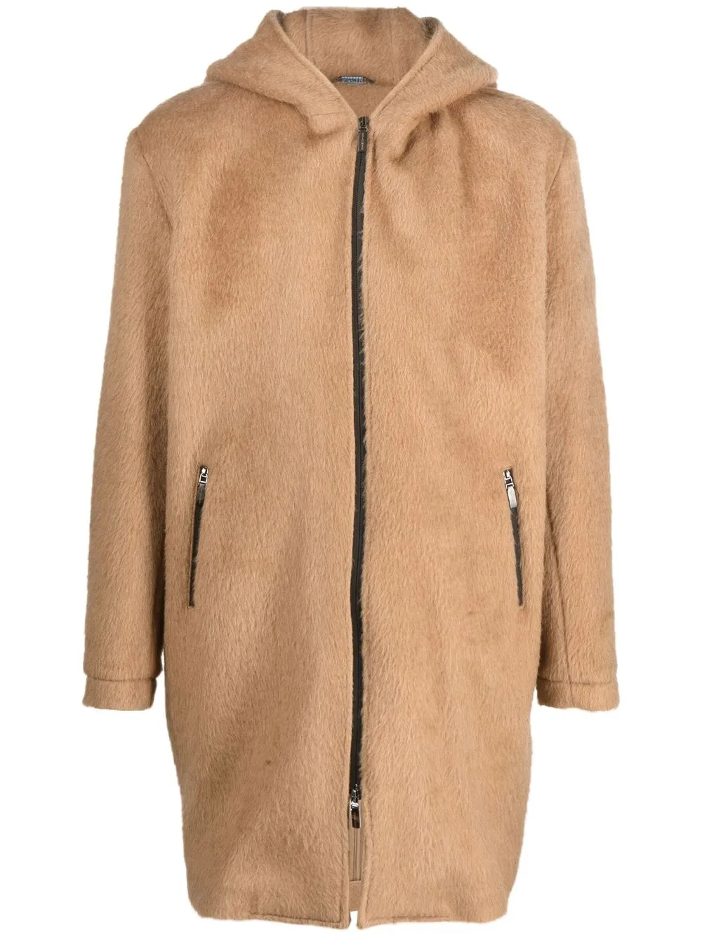 

Colombo hooded zip-up coat - Neutrals