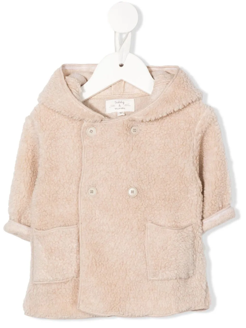 

TEDDY & MINOU teddy double-breasted hooded coat - Neutrals