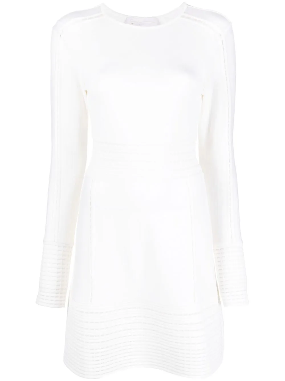 

Genny long-sleeve mesh-detail dress - White