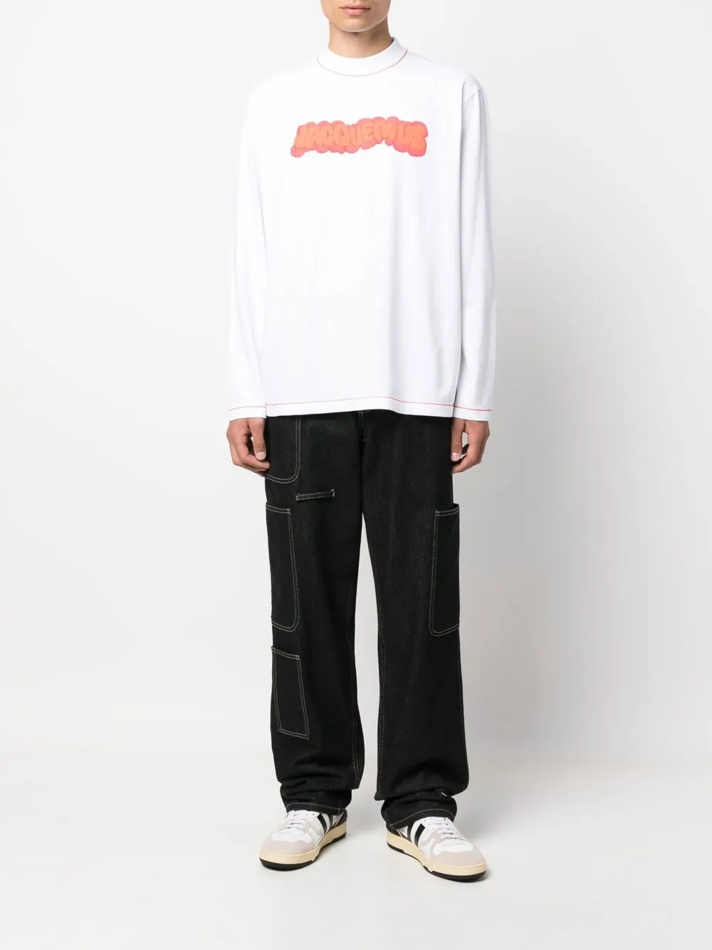 Jacquemus T-shirt met logoprint - Wit