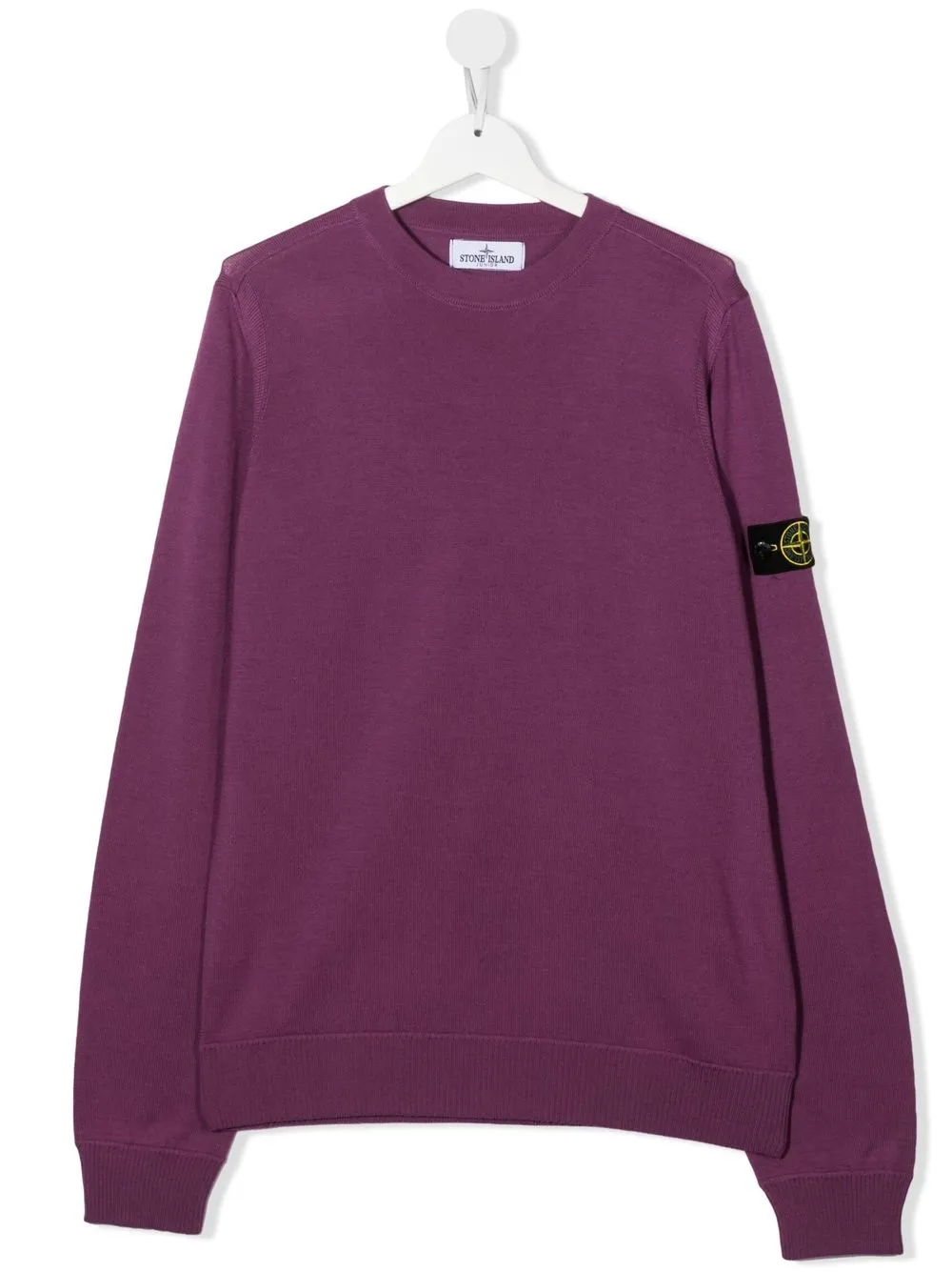 

Stone Island Junior suéter con parche del logo - Morado