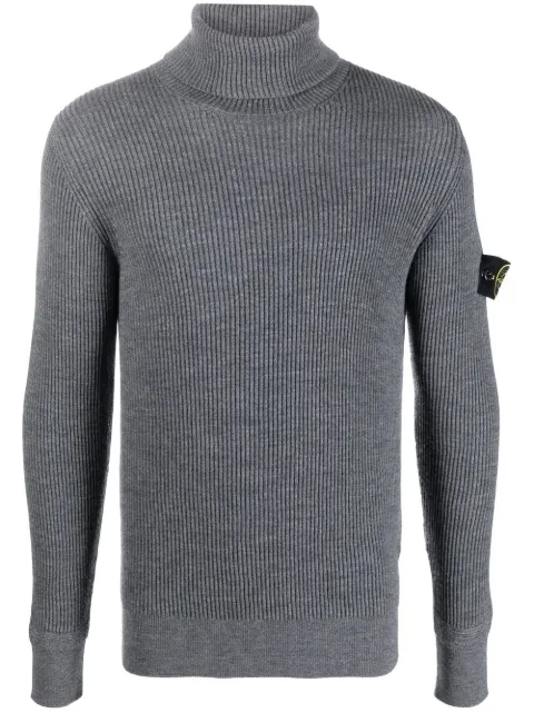 Stone Island Compass-patch roll-neck jumper