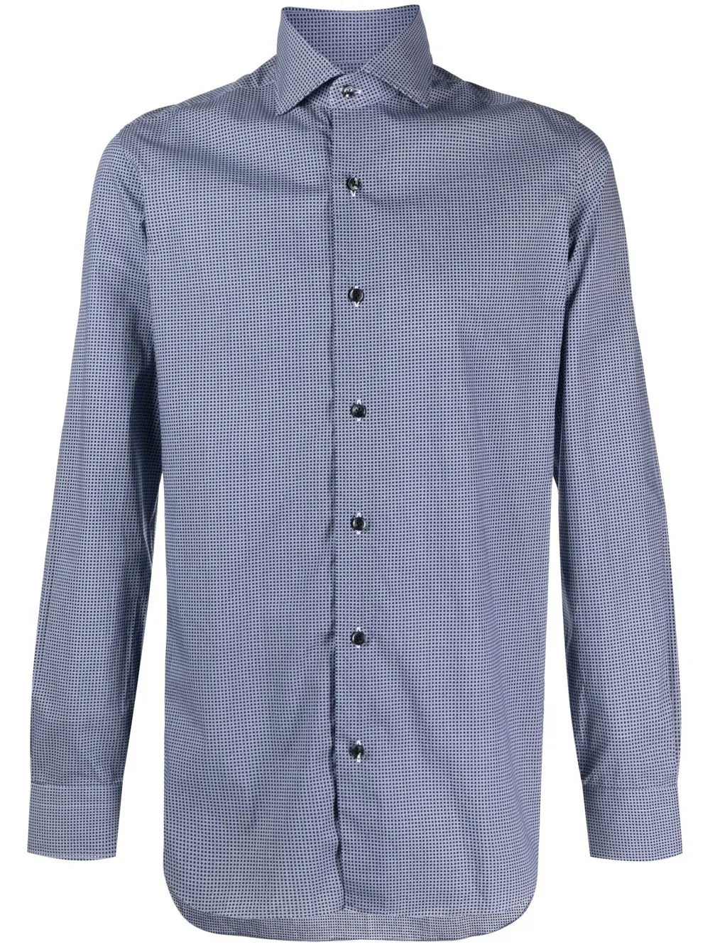 

Barba button-down check-print shirt - Blue