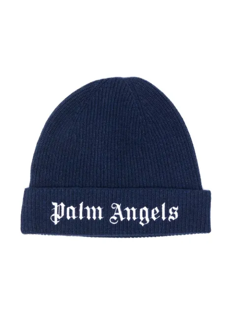 Palm Angels Kids logo embroidered beanie