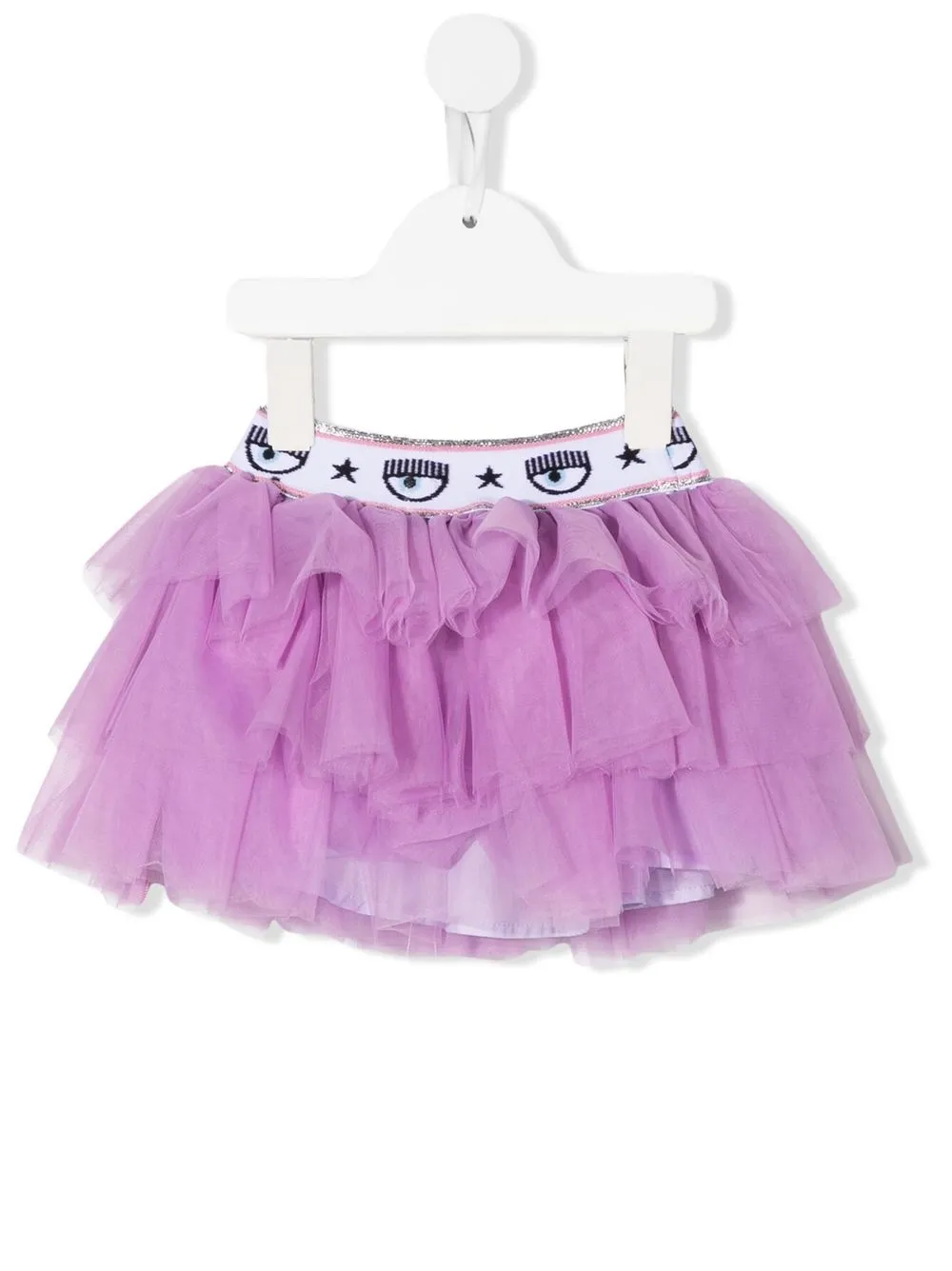 

Chiara Ferragni Kids falda con tutú y capas escalonadas - Morado