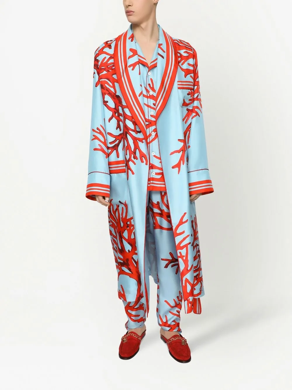 Dolce & Gabbana Silk coralprint Robe Farfetch
