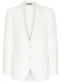 Dolce & Gabbana Deconstructed single-breasted linen blazer - White