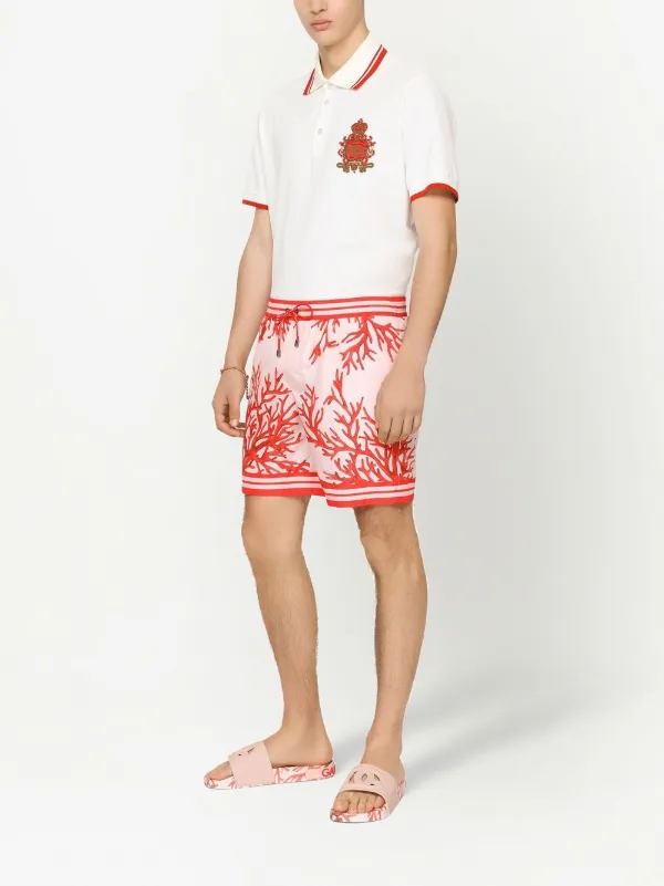Dolce & Gabbana heraldic-patch Piqué Polo Shirt | White | FARFETCH