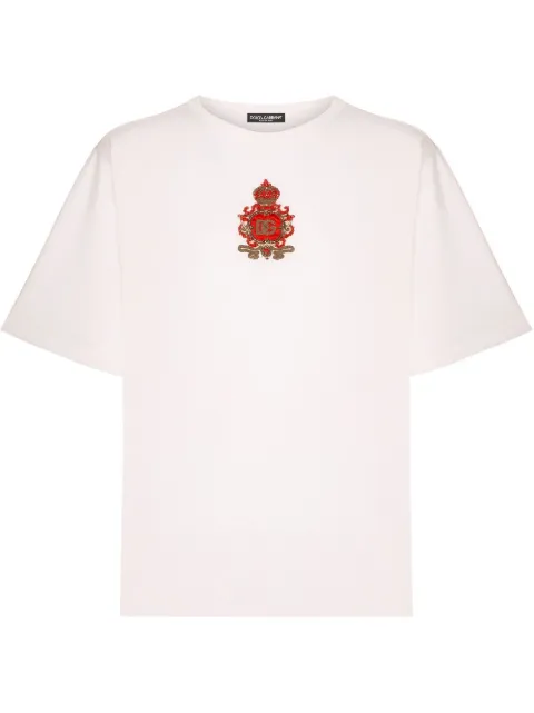 Dolce & Gabbana heraldic-patch silk T-shirt