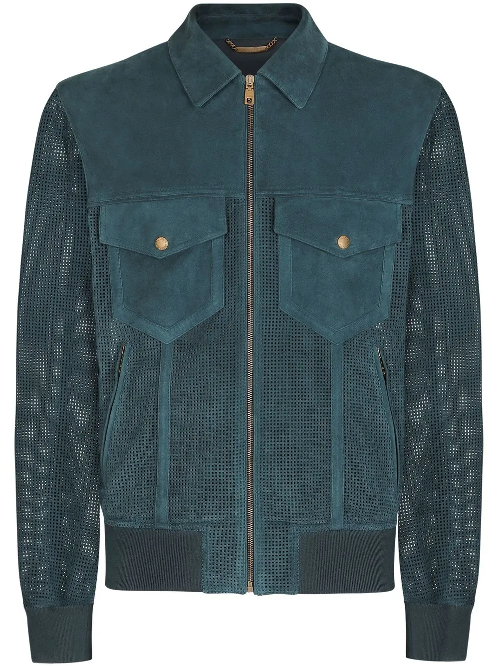 perforated suede jacket