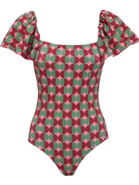 La DoubleJ Scarlett flutter-sleeve swimsuit