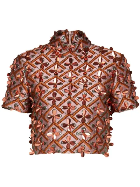 La DoubleJ Juliet sequinned cropped top