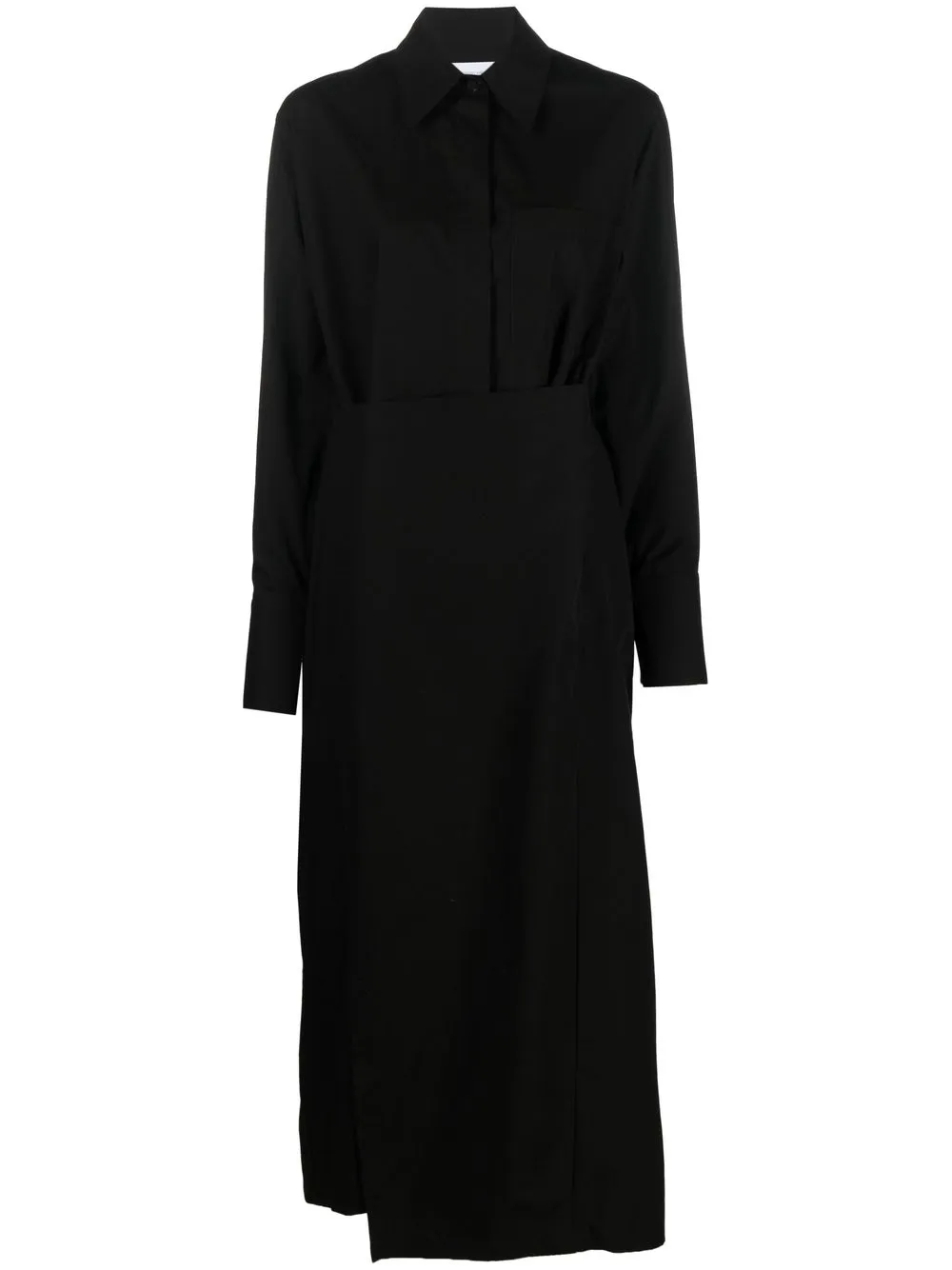 

Christian Wijnants long-sleeve shirt maxi dress - Black