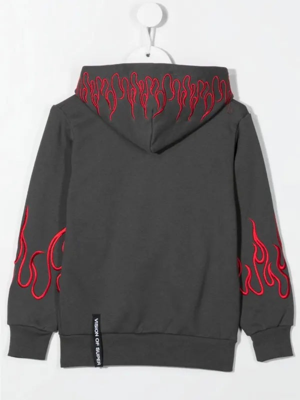 Vision Of Super Kids Hoodie à Broderie Flamme - Farfetch