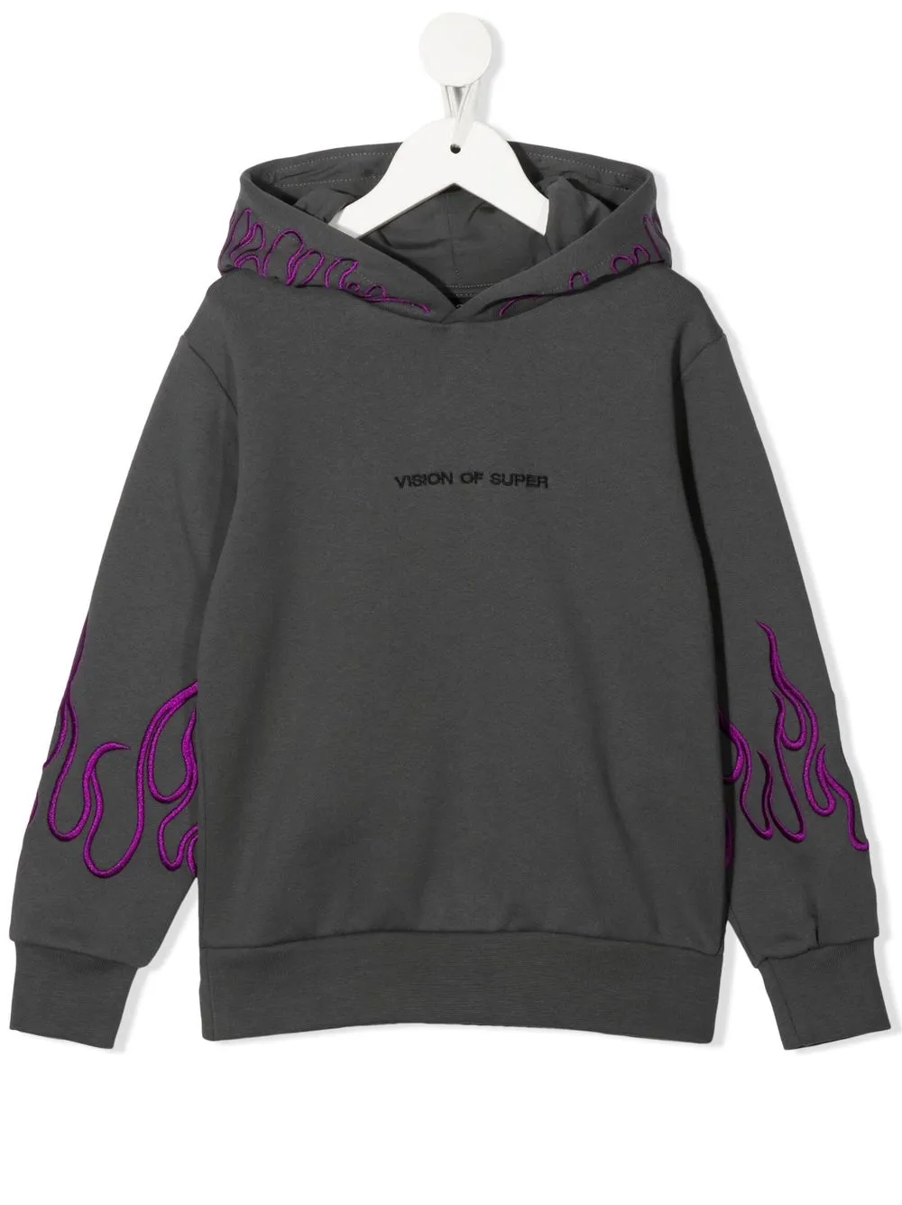 

Vision Of Super Kids hoodie con llamas bordadas - Gris