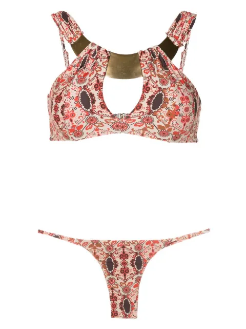 Amir Slama top de bikini con estampado floral