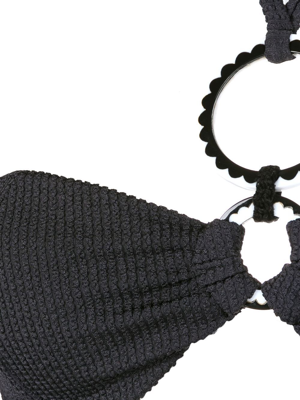 Shop Amir Slama Ribbed-detail Halterneck Bikini In Black