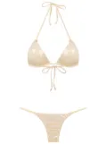 Amir Slama metallic-effect halterneck bikini - Gold